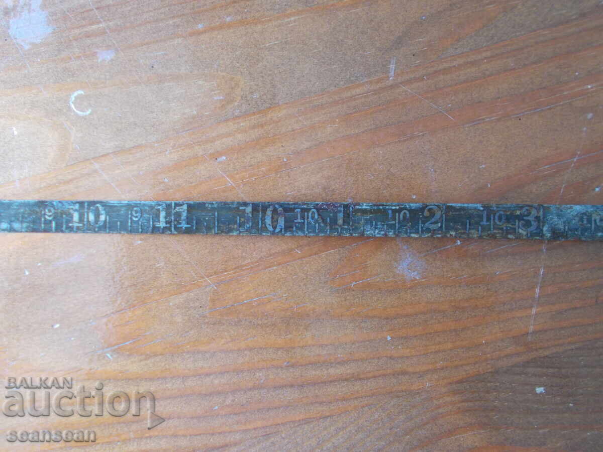 Πολύ παλιά (90-100 ετών) αμερικάνικη μεταλλική μεζούρα - 5
