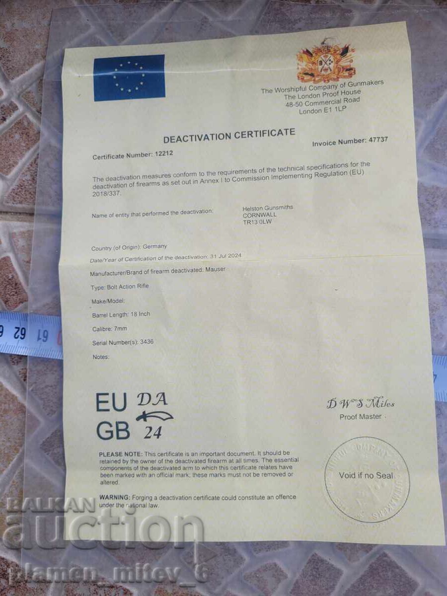 Pușcă, carabină Suedeză Mauser M/1938 - 5 Pușcă, carabină Suedeză Mauser M/1938 - 5