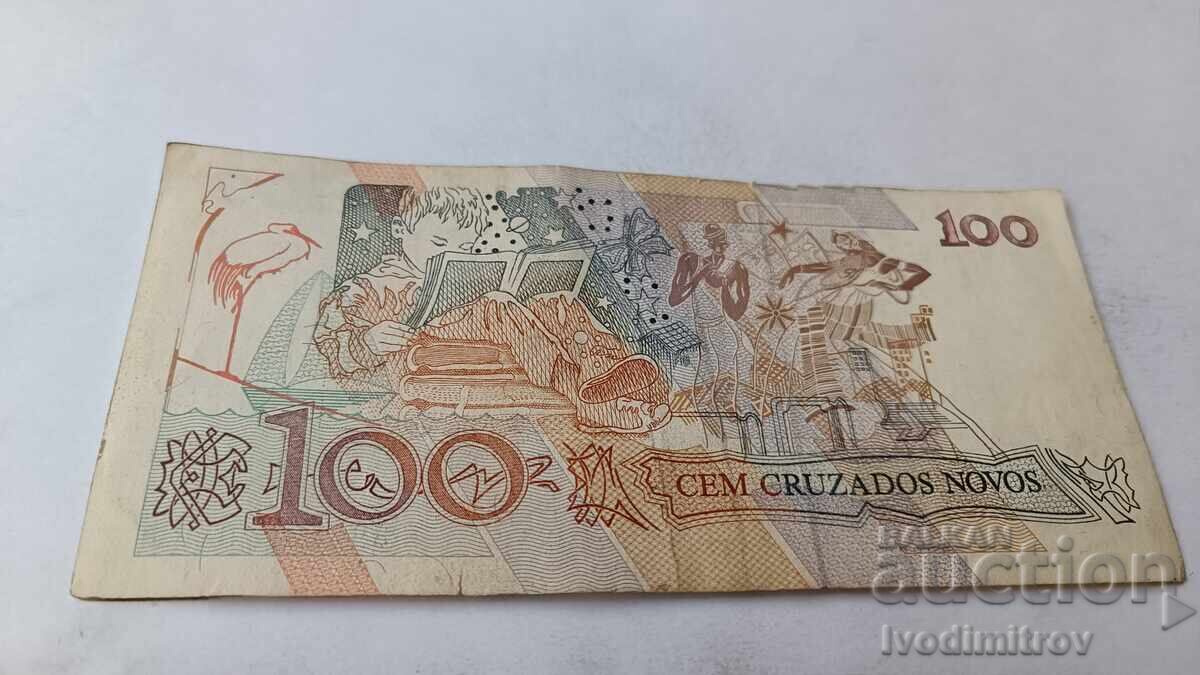 Бразилия 100 ново крузейро с цена 3.65 лв. | € 1.87