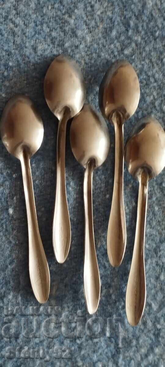5 tea spoons, coffee 11.5 cm. stainless steel with price 5.00 BGN | € 2.56