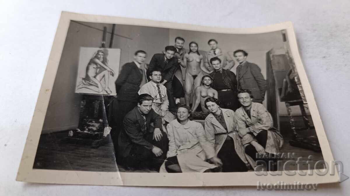 Painting Students with Two Models in a Studio