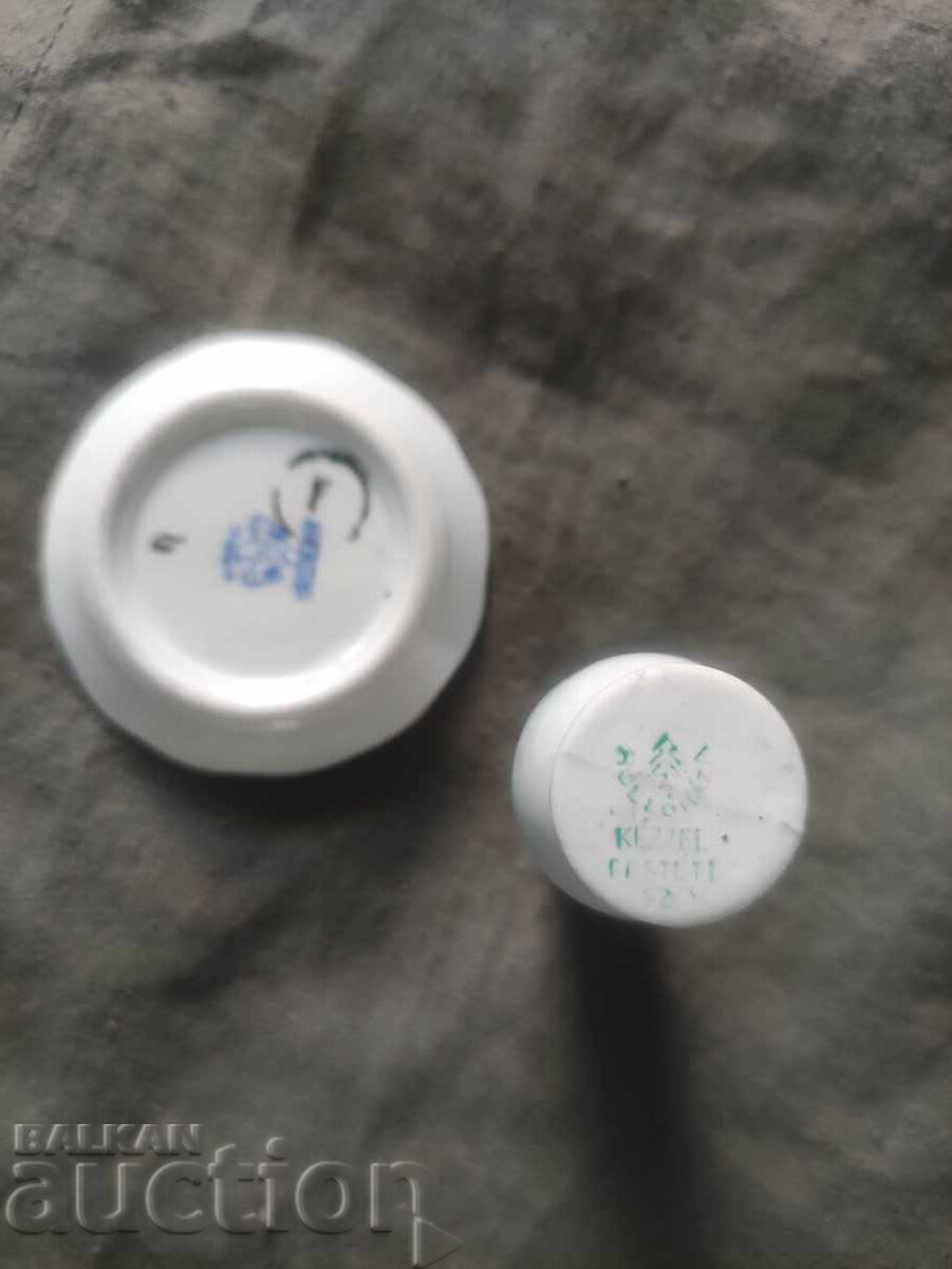 Ουγγρικό πορσελάνη: μικροσκοπικό βάζο και πιάτο - 6 Ουγγρικό πορσελάνη: μικροσκοπικό βάζο και πιάτο - 6