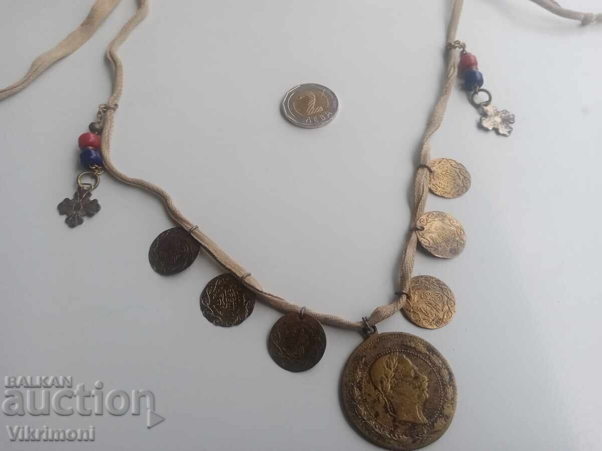 Стар накит,гердан,пендар,етно,кръст,връв,от на баба скрина с цена € 86.92 | 170.00 лв.