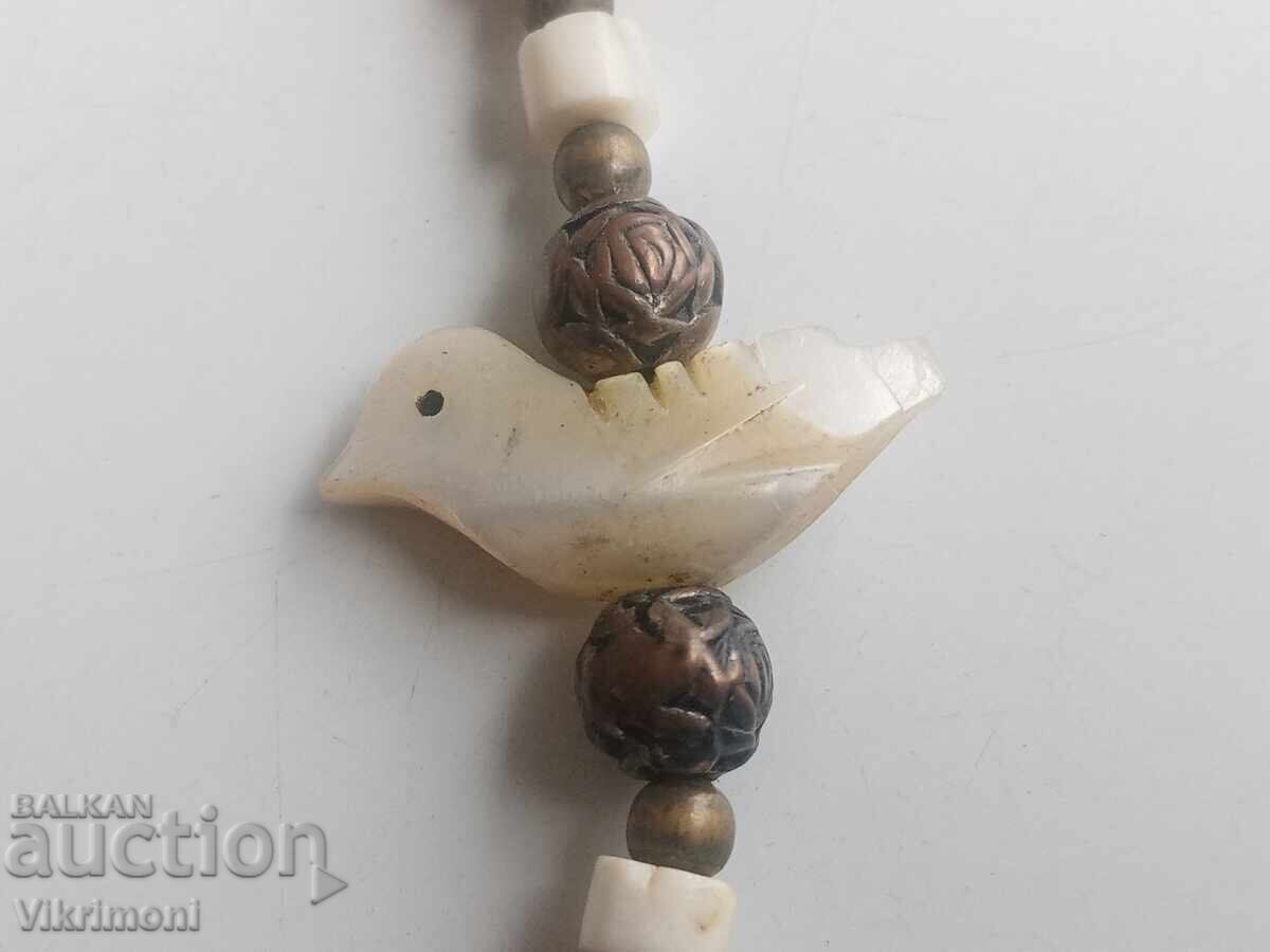 Revival jewelry, birds, coral, mother-of-pearl, sachan, bronze, dowry with price 500.00 BGN | € 255.65