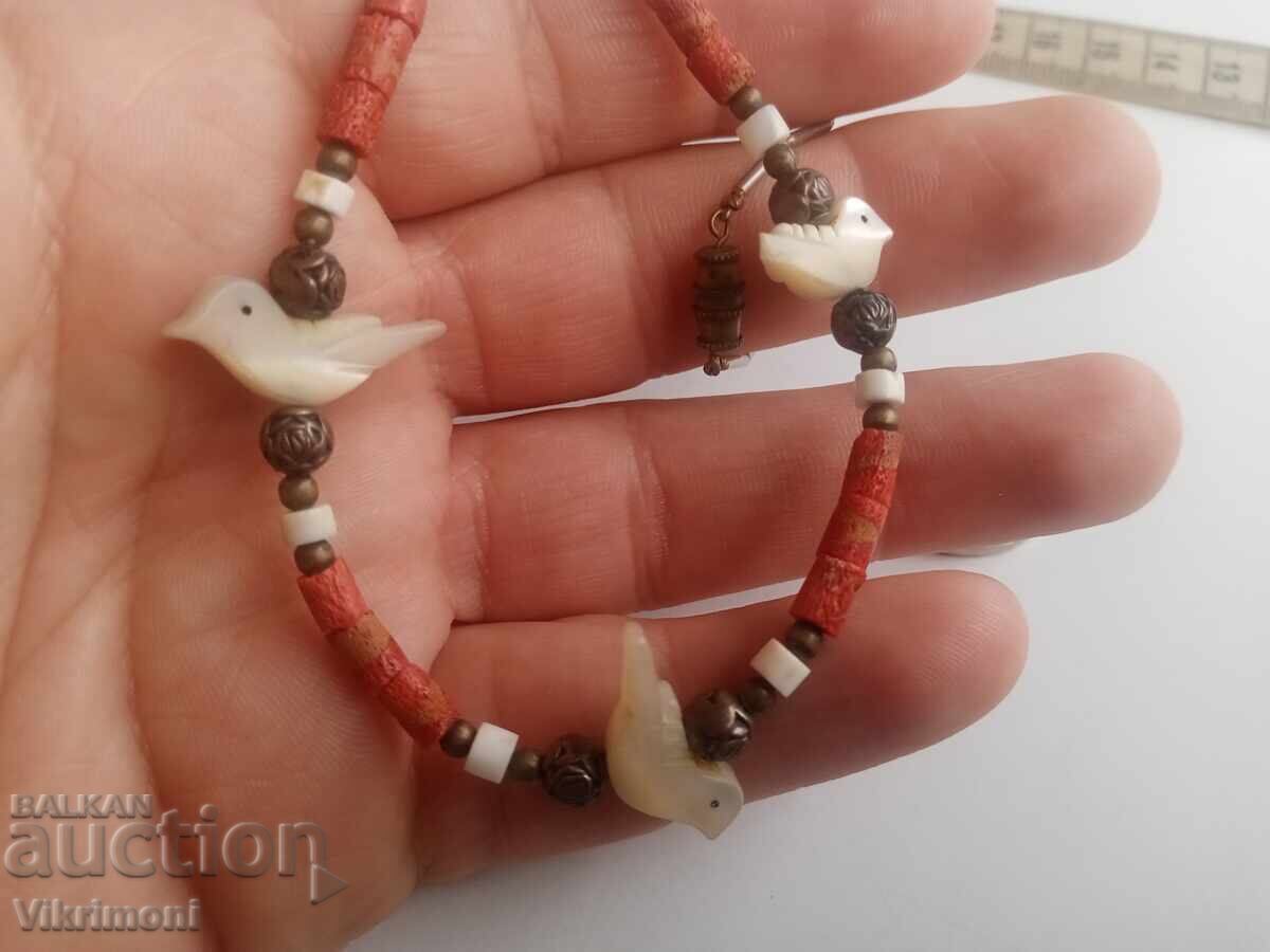 Auction  Revival jewelry, birds, coral, mother-of-pearl, sachan, bronze, dowry