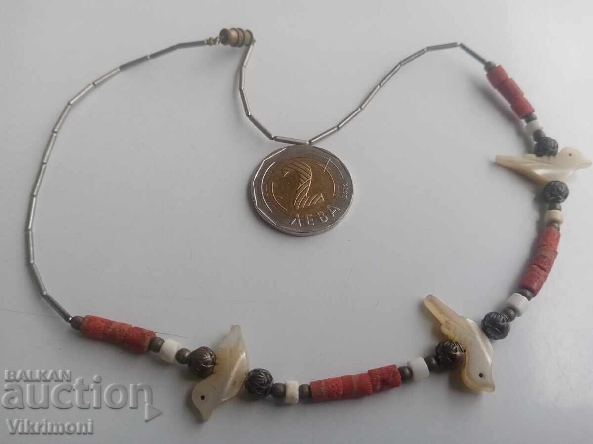 Revival jewelry, birds, coral, mother-of-pearl, sachan, bronze, dowry - 5
