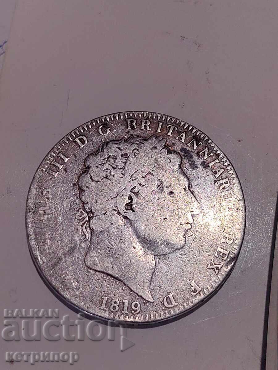 1 coroană crown Marea Britanie 1819 argint cu preț € 105.00 | 205.36 BGN