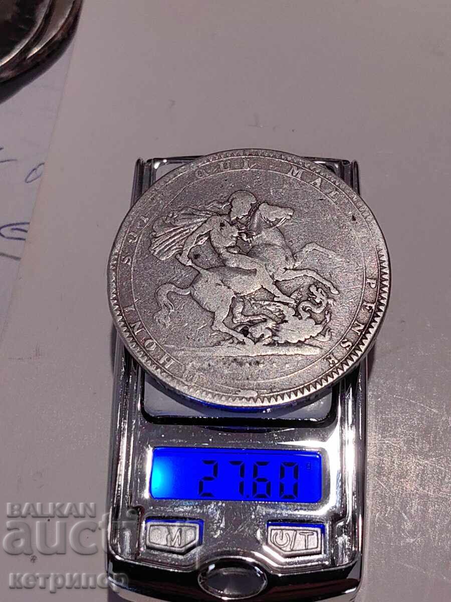 1 κορώνα crown Ηνωμένου Βασιλείου 1819 srebŭrna