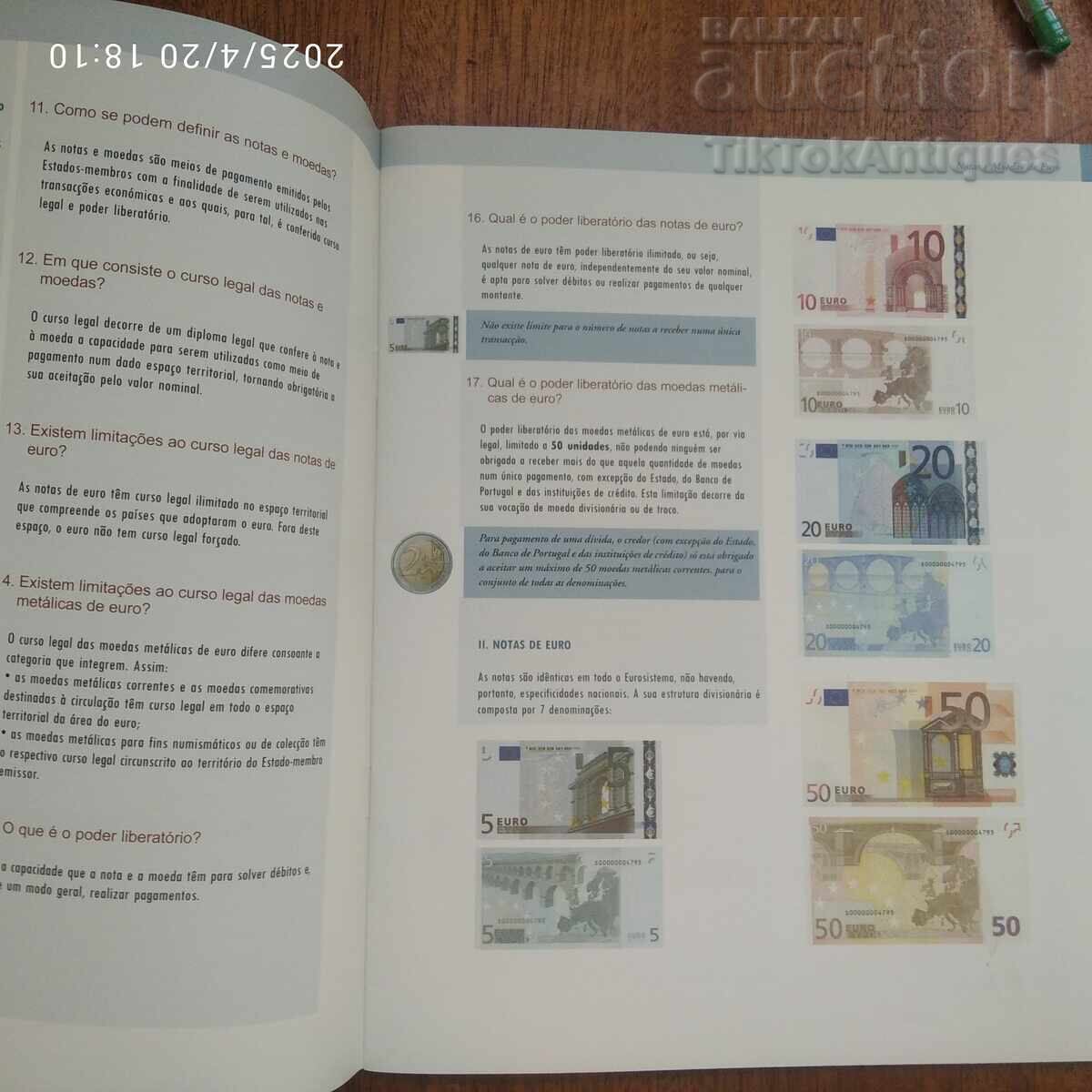 Book in Portuguese about Euro banknotes and coins with price 15.00 BGN | € 7.67 Book in Portuguese about Euro banknotes and coins with price 15.00 BGN | € 7.67
