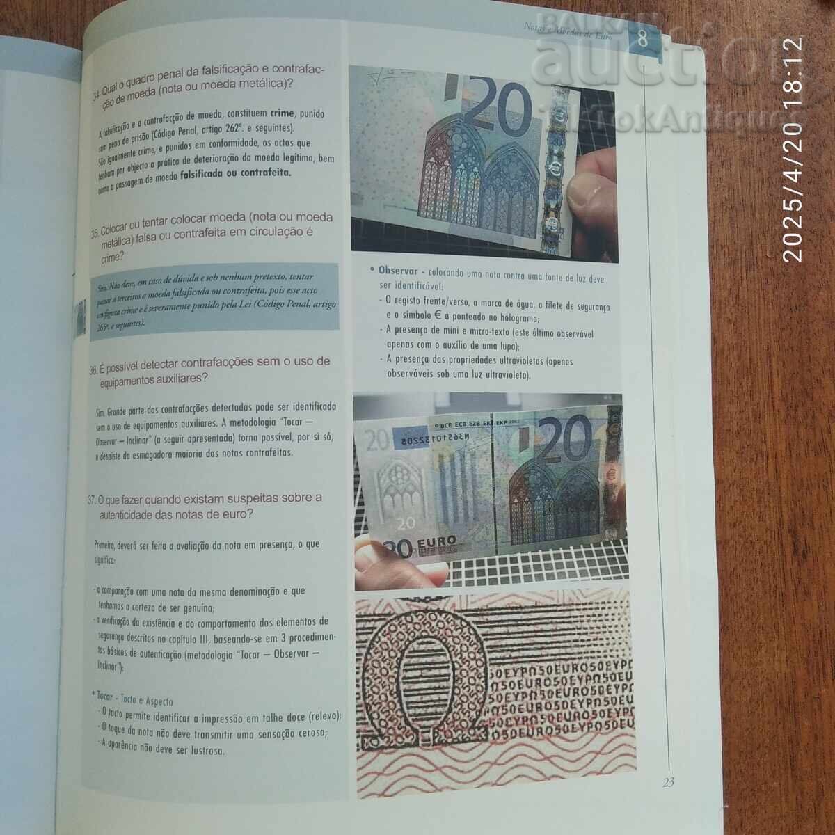 Auction Book in Portuguese about Euro banknotes and coins Auction Book in Portuguese about Euro banknotes and coins