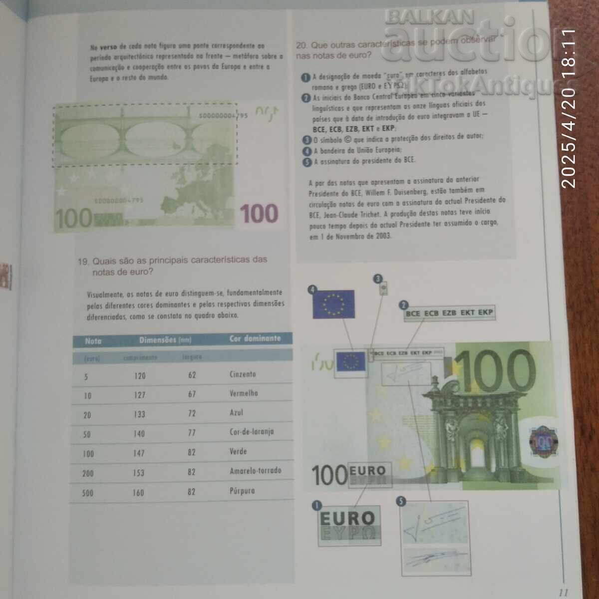 Book in Portuguese about Euro banknotes and coins - 5 Book in Portuguese about Euro banknotes and coins - 5