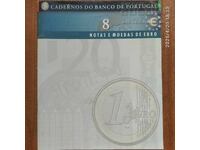 Πορτογαλικό βιβλίο για τα χαρτονομίσματα και τα κέρματα ευρώ