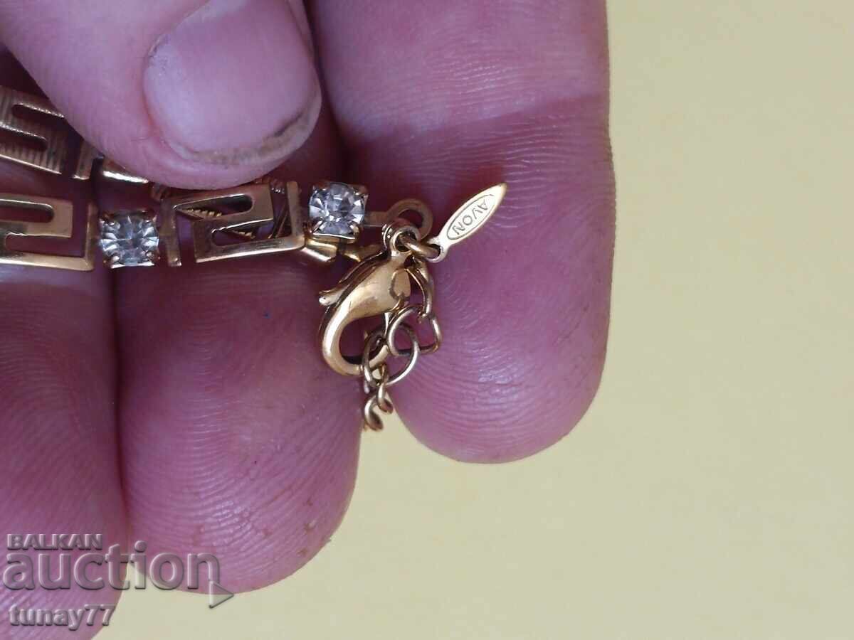 Auction Gold-plated Avon necklace with markings with precious stones Auction Gold-plated Avon necklace with markings with precious stones