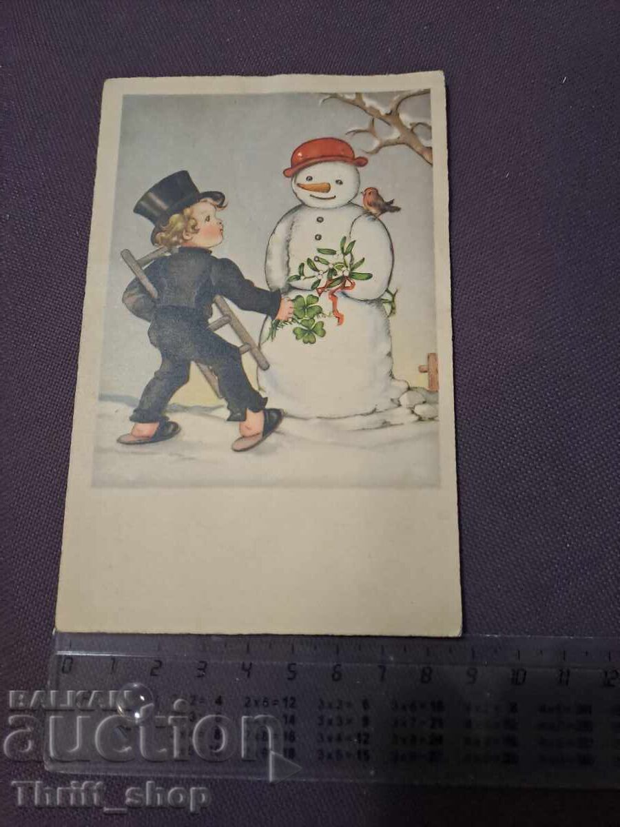 Ευχετήρια κάρτα - Χιονάνθρωπος