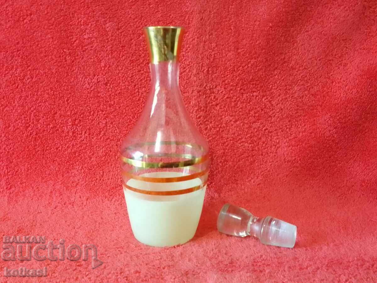 Old glass crystal Carafe Pitcher gilt with price 25.50 BGN | € 13.04