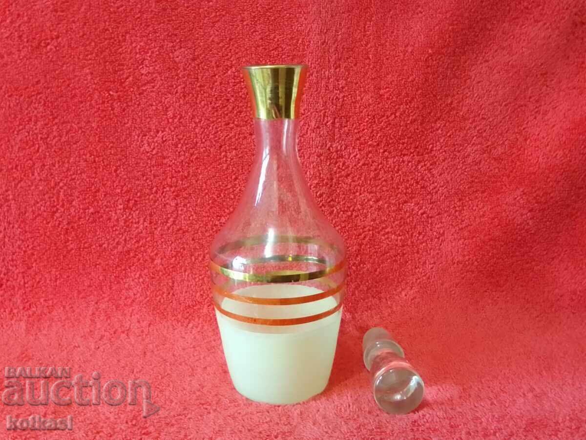 Auction  Old glass crystal Carafe Pitcher gilt