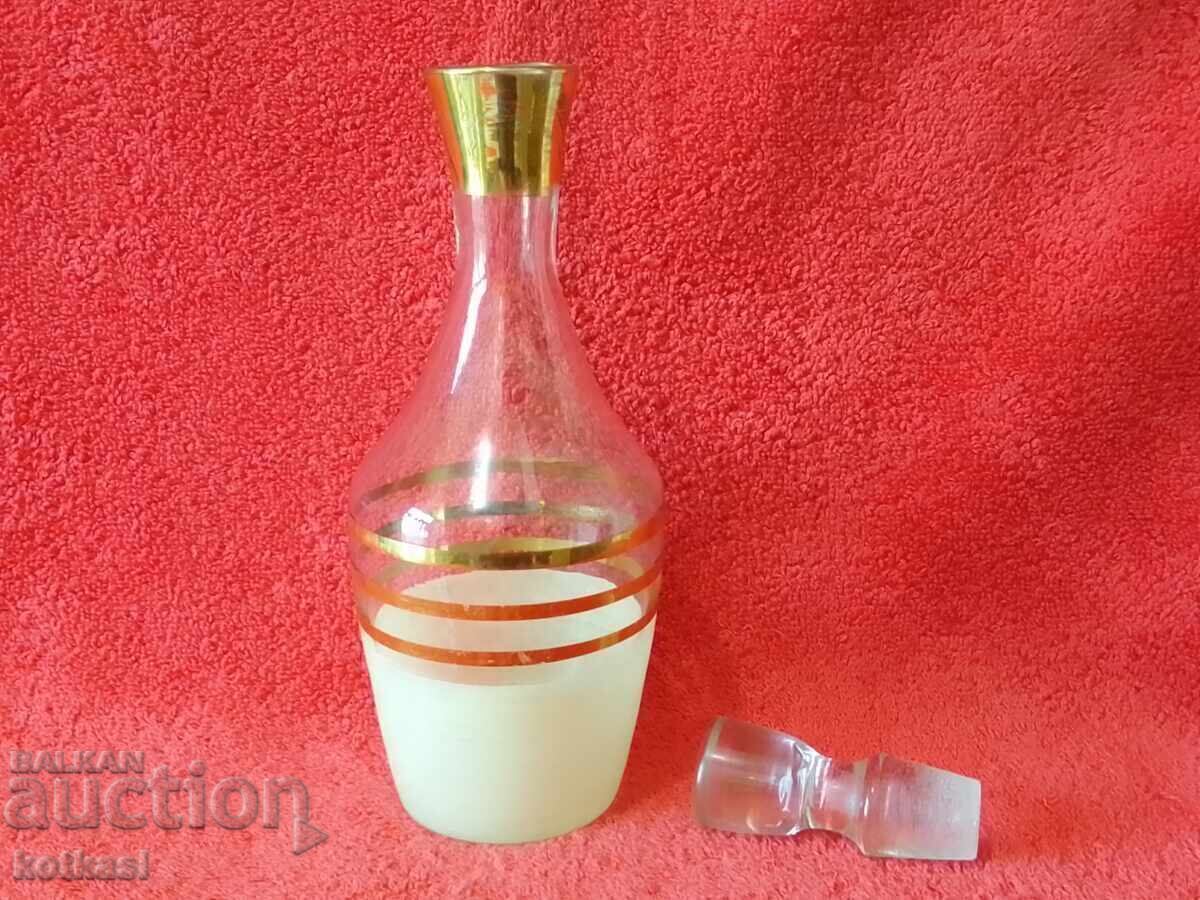 Стара стъклена кристална Кана Гарафа позлата - 7