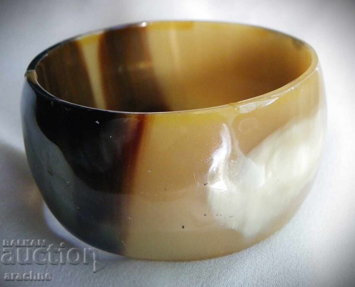 Широка гривна от рог на американски бизон-buffalo horn - 5