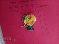 Antique enamel brooch, Gold plated