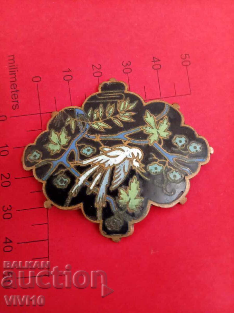Antique enamel brooch, old China