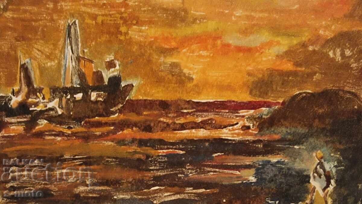 Peter Nenov Graphic, Monotype Seascape with price 120.00 BGN | € 61.36