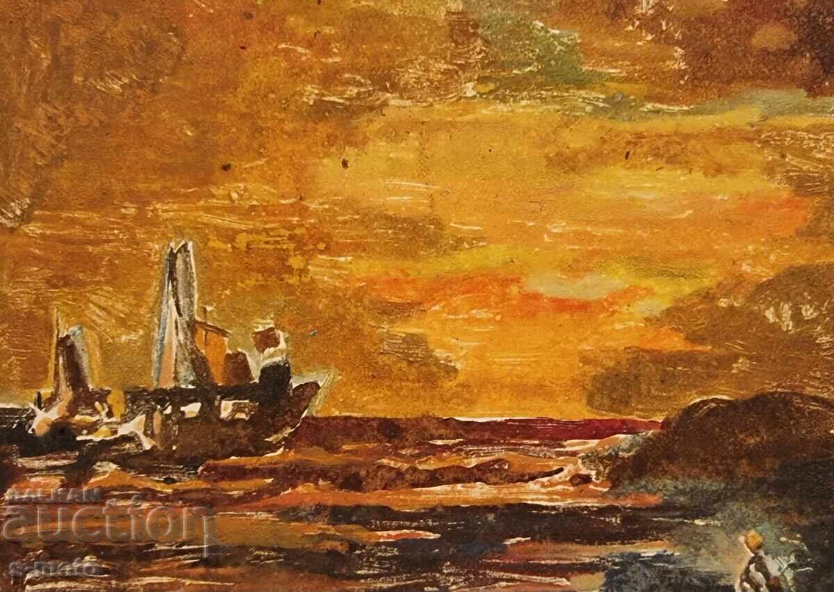 Auction  Peter Nenov Graphic, Monotype Seascape