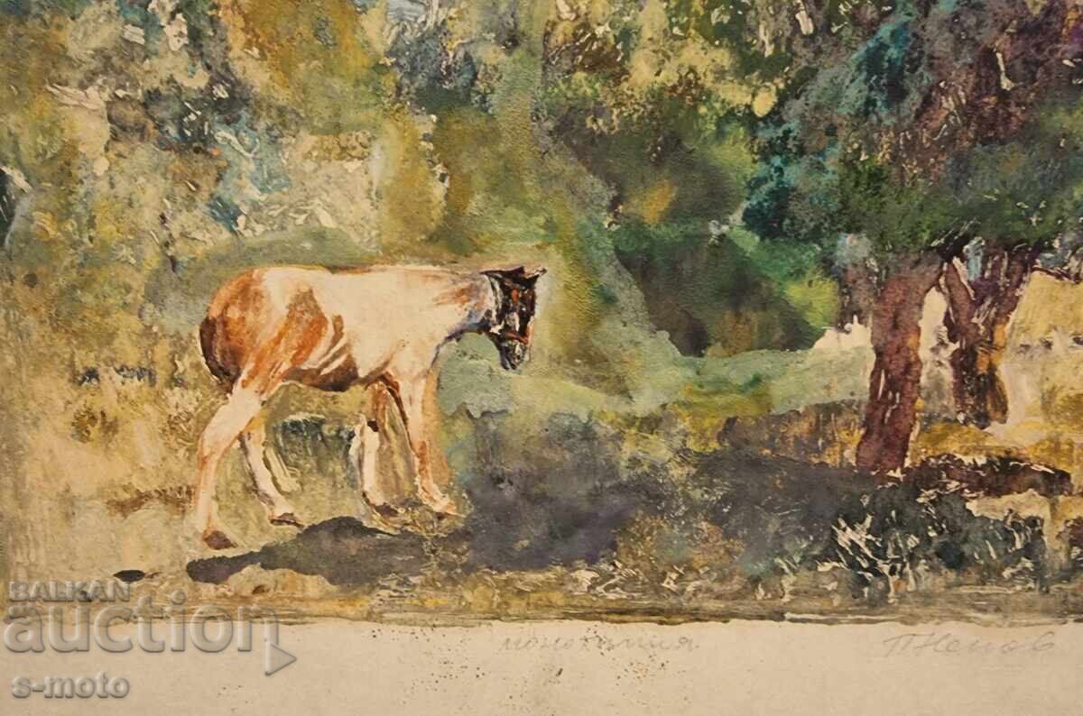 Δημοπρασία Πέταρ Νένοφ γραφικά, μονοτυπία Τοπίο