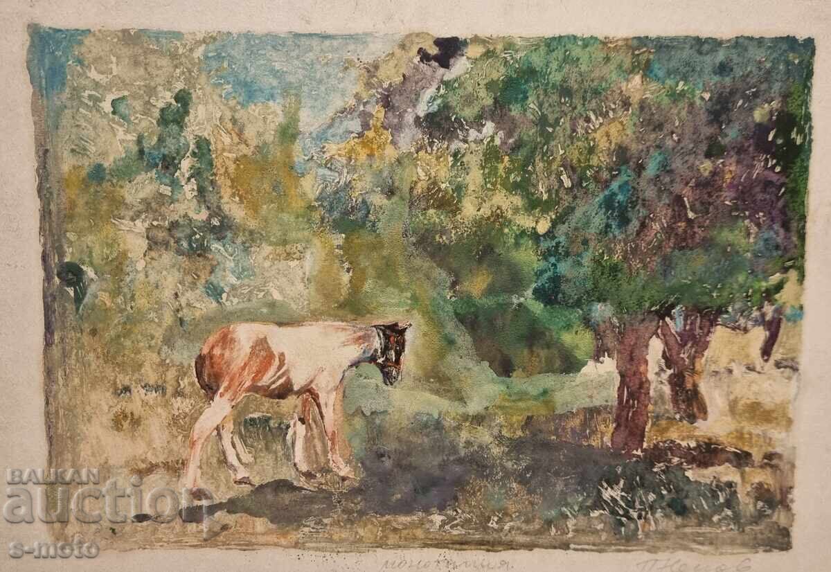 Πέταρ Νένοφ γραφικά, μονοτυπία Τοπίο