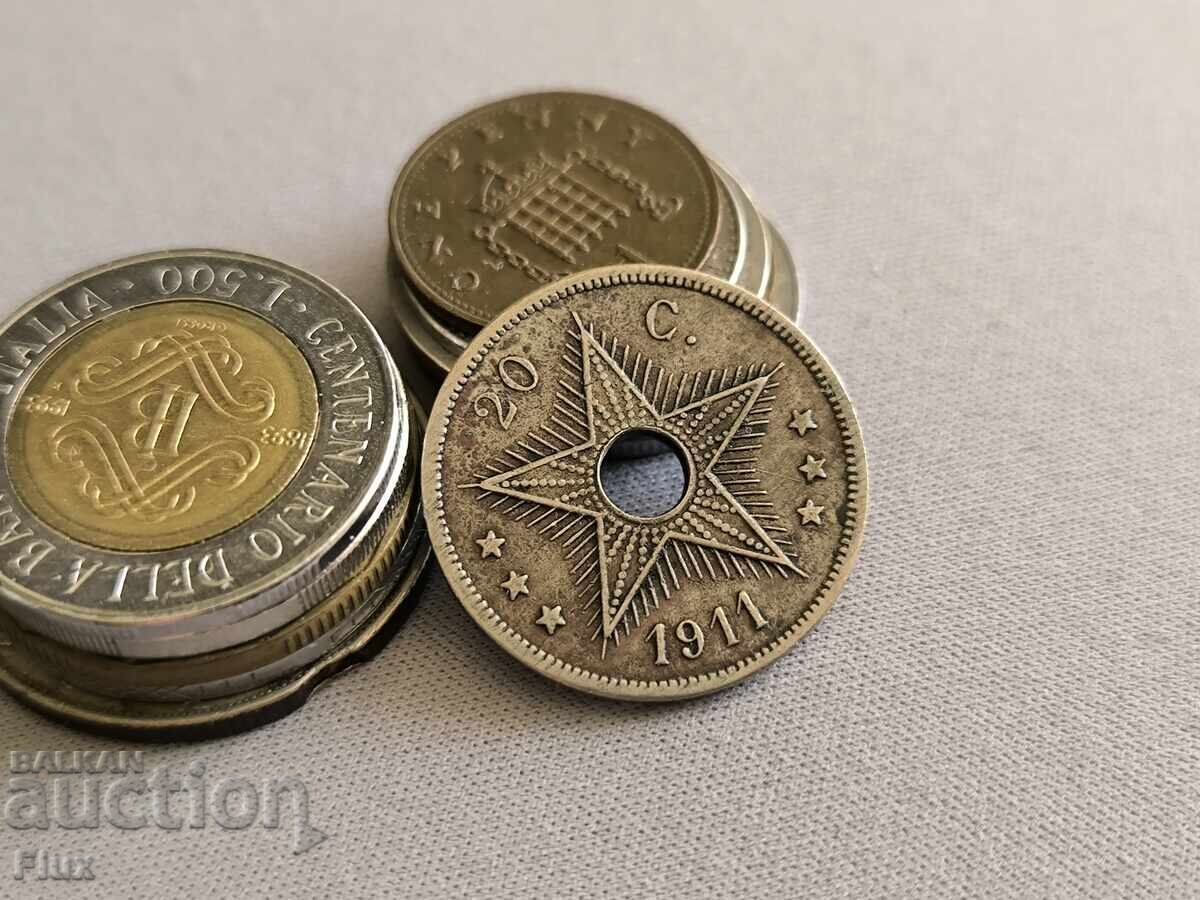 Νόμισμα - Βελγικό Κονγκό - 20 λεπτά | 1911