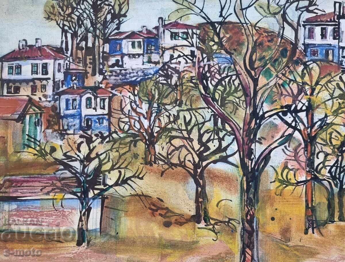 Pictură de Petăr Raşkov, acuarelă, peisaj - 5 Pictură de Petăr Raşkov, acuarelă, peisaj - 5