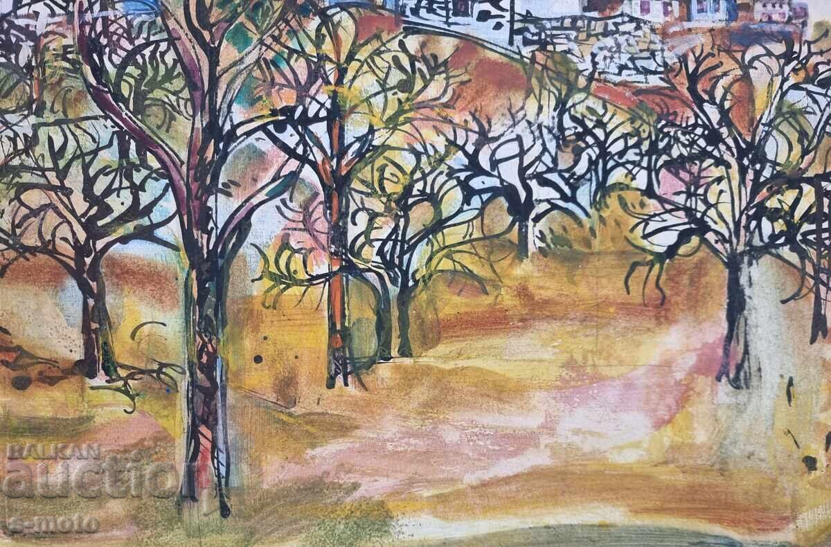 Pictură de Petăr Raşkov, acuarelă, peisaj - 6 Pictură de Petăr Raşkov, acuarelă, peisaj - 6