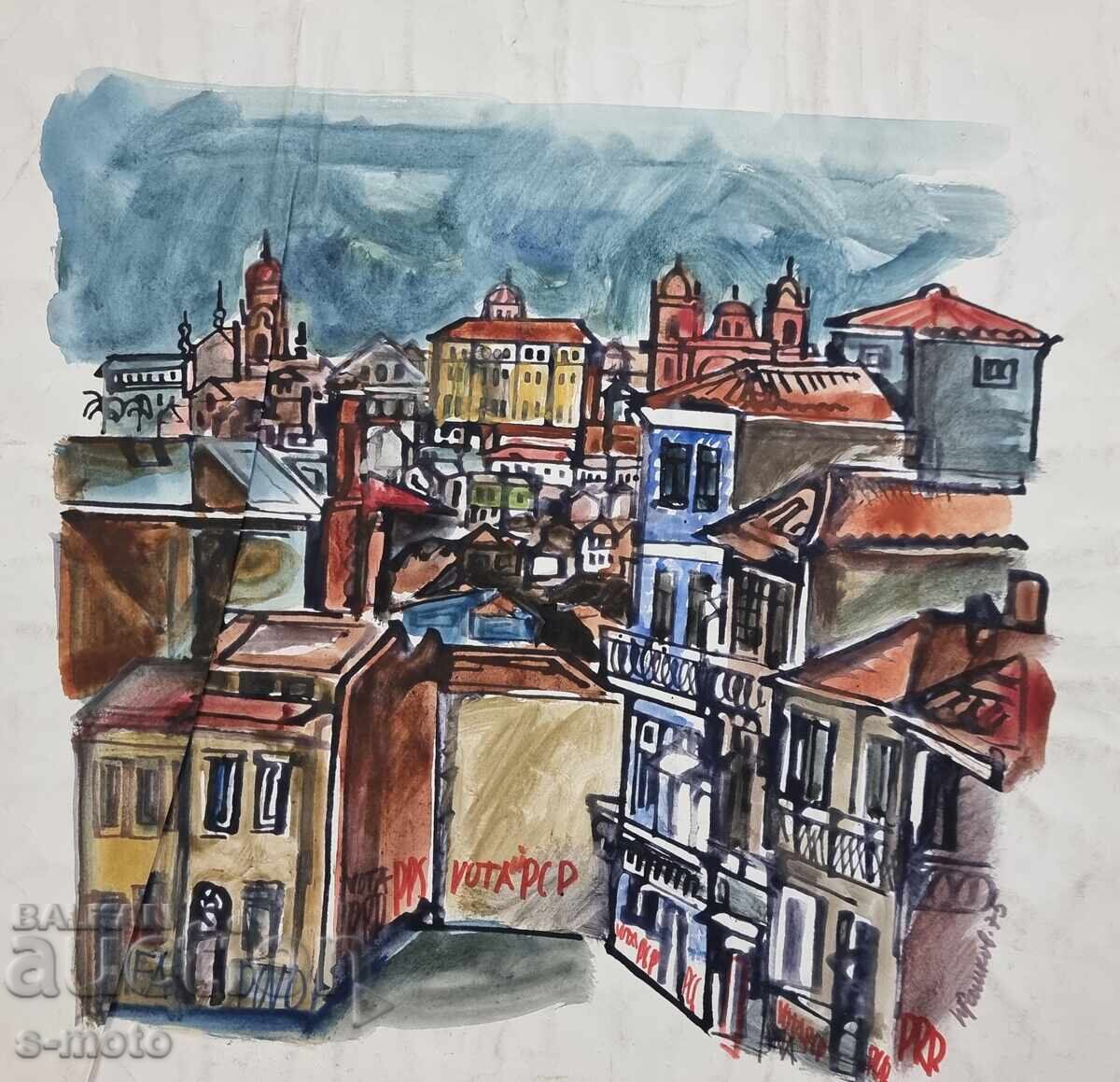 Licitație Pictură de Petăr Raşkov, acuarelă, peisaj