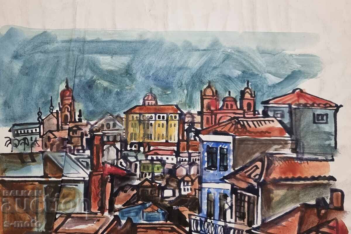 Livrarea Pictură de Petăr Raşkov, acuarelă, peisaj