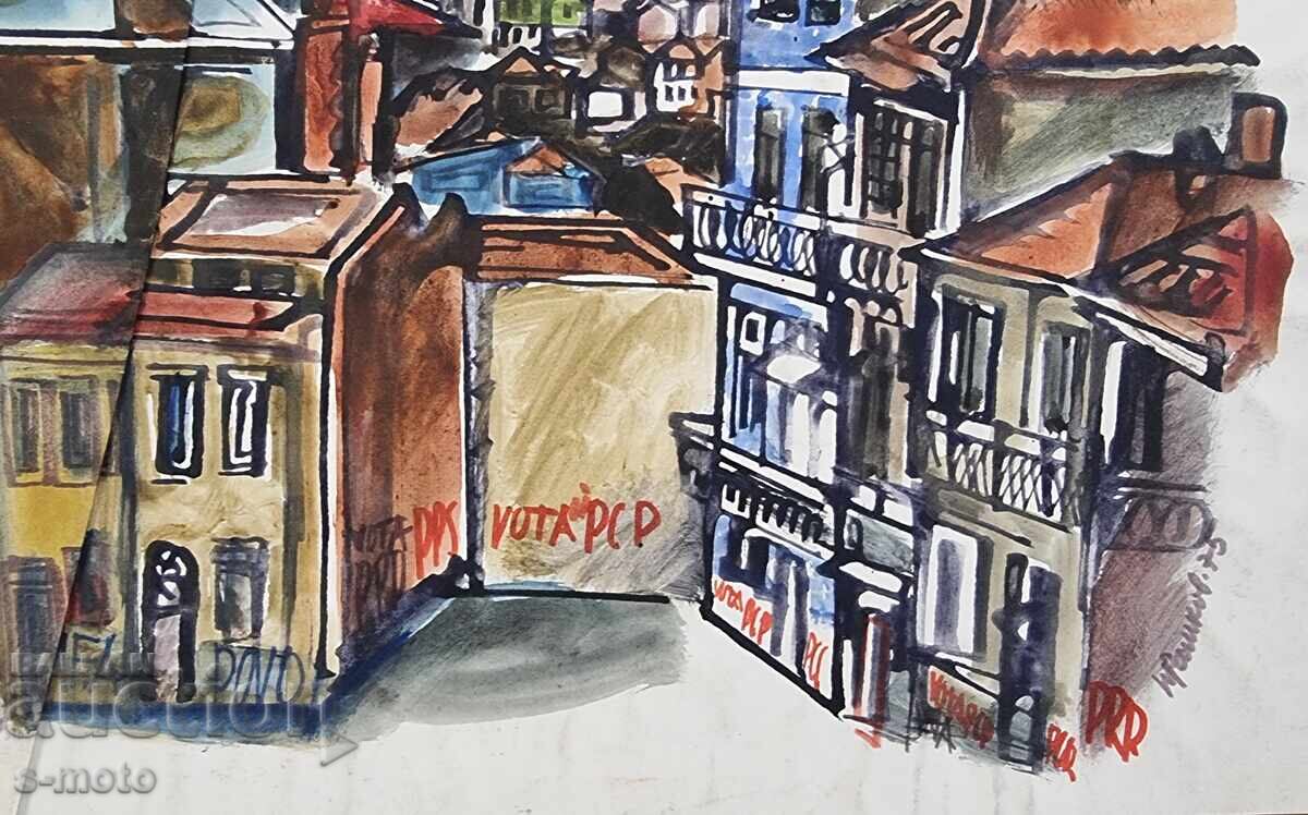 Pictură de Petăr Raşkov, acuarelă, peisaj - 6