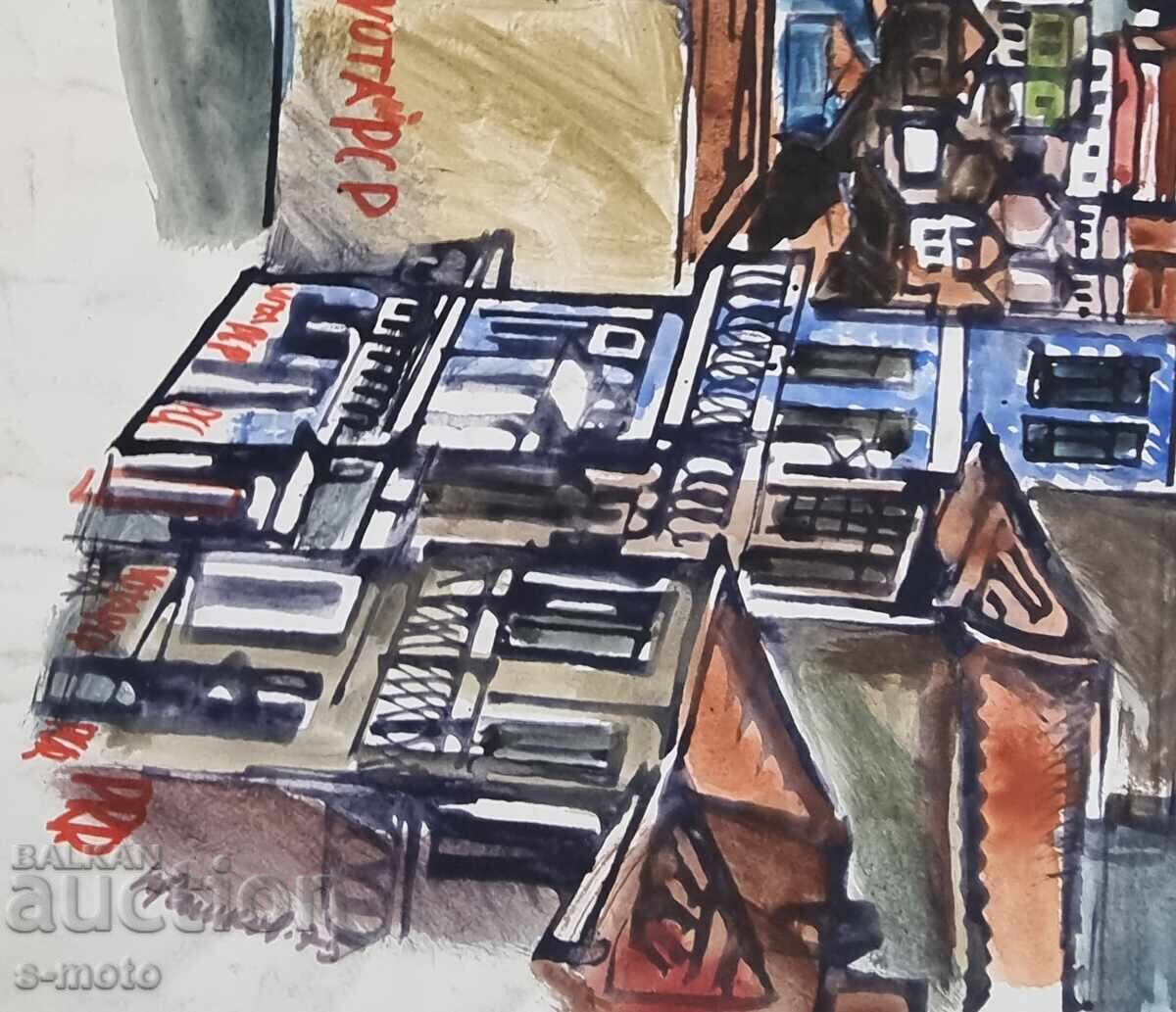 Pictură de Petăr Raşkov, acuarelă, peisaj - 7