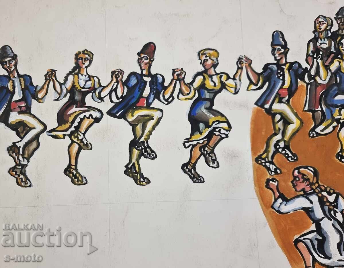 Pictură acuarelă Petăr Rashkov Hor - 6 Pictură acuarelă Petăr Rashkov Hor - 6