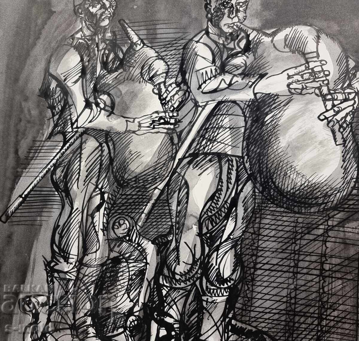 Pictură de tuș Petăr Rașkov, Gaidari - 5