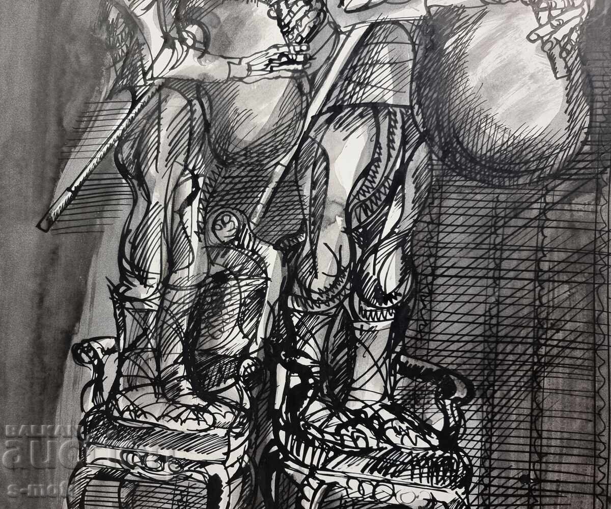 Pictură de tuș Petăr Rașkov, Gaidari - 7