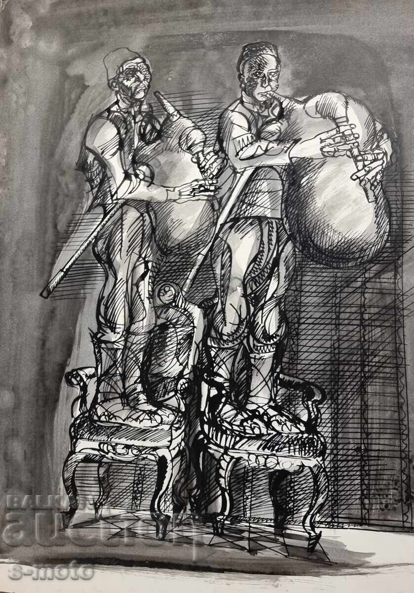 Pictură de tuș Petăr Rașkov, Gaidari