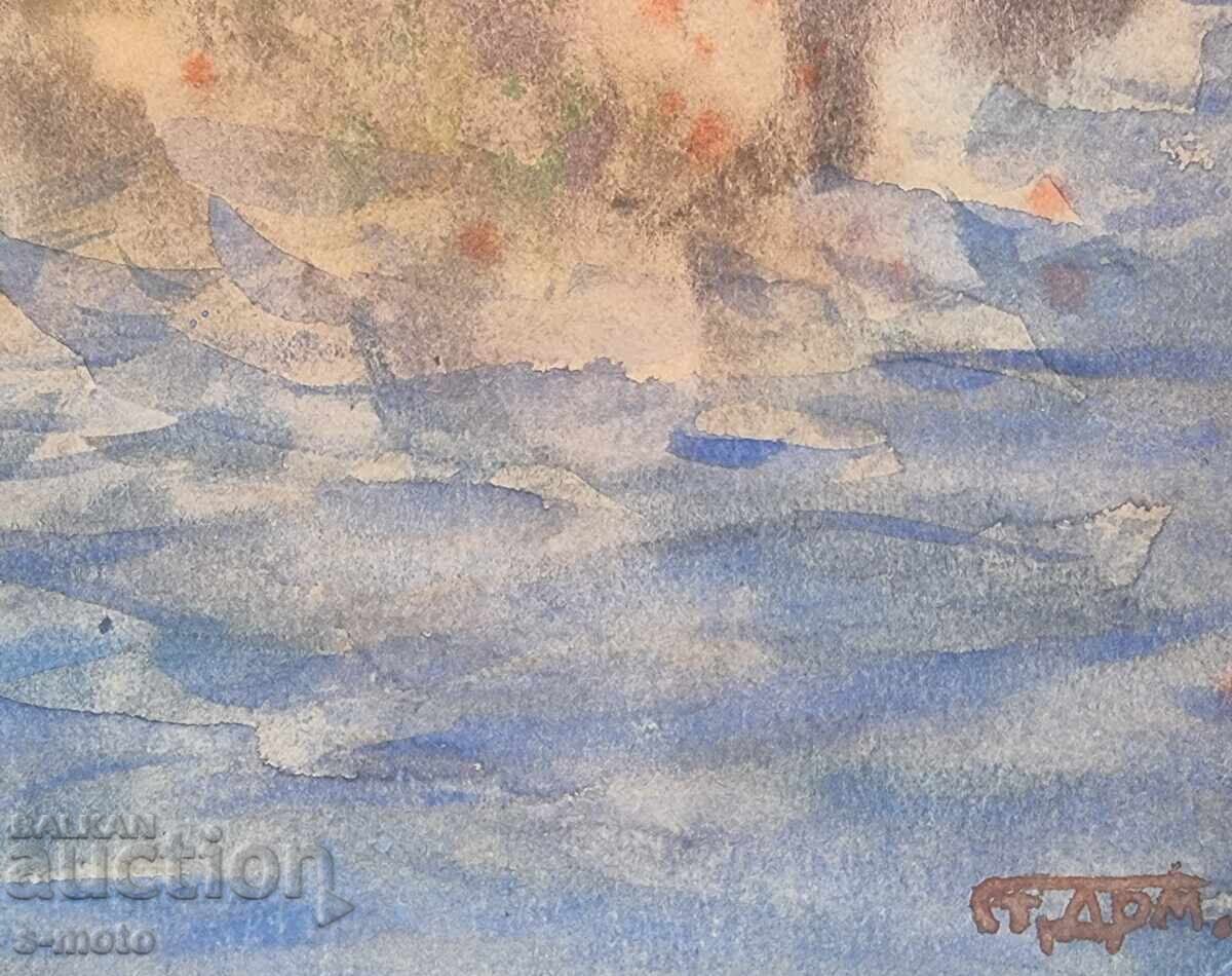 Delivery of Stoyan Domuschiev / 1935 - 2021 / Watercolor seascape Delivery of Stoyan Domuschiev / 1935 - 2021 / Watercolor seascape