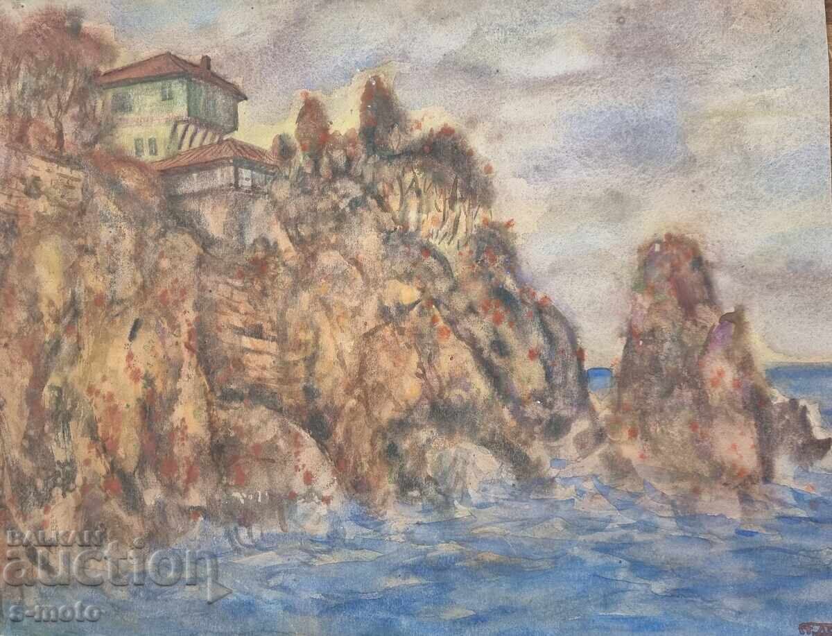 Stoyan Domuschiev / 1935 - 2021 / Watercolor seascape Stoyan Domuschiev / 1935 - 2021 / Watercolor seascape