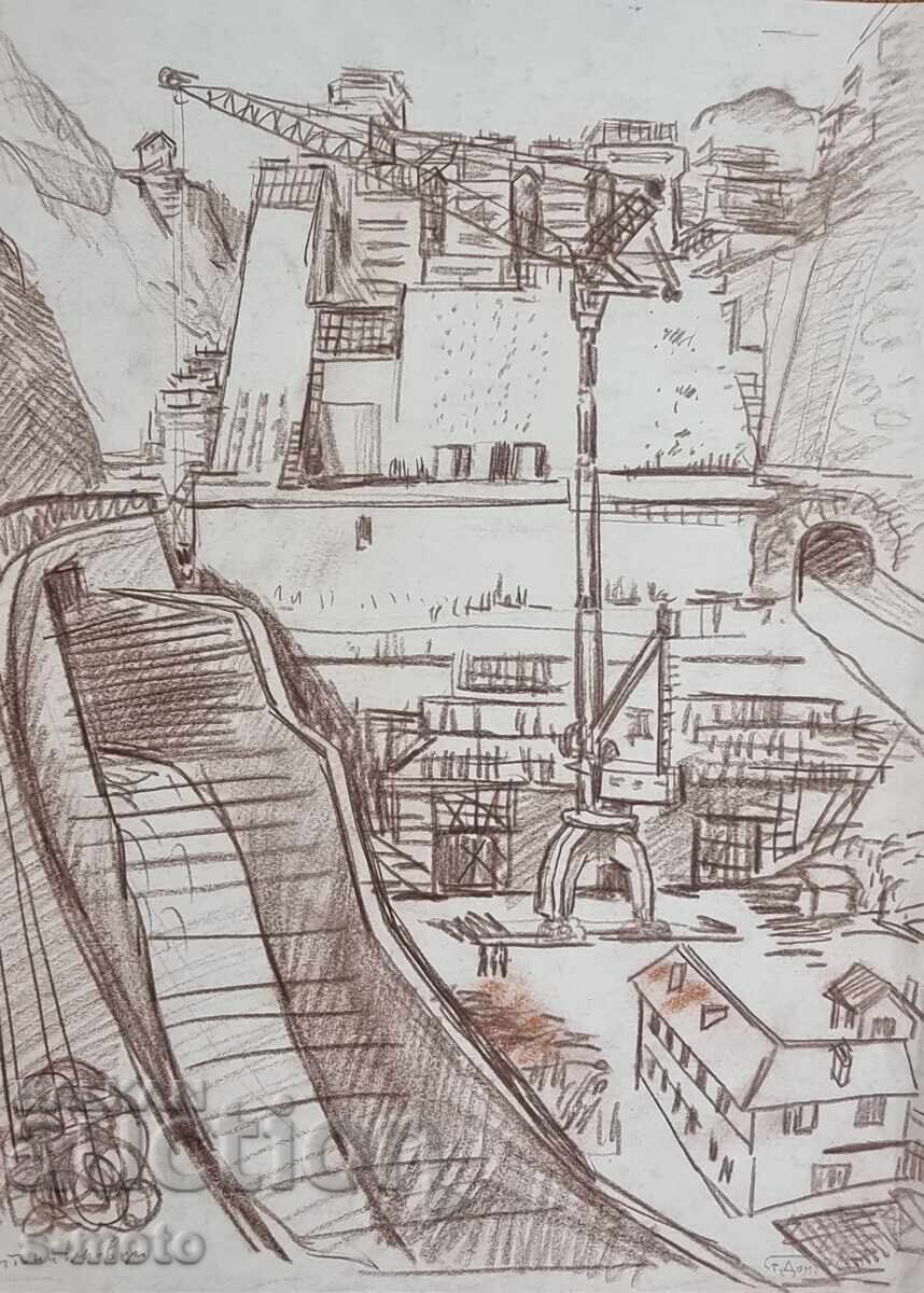 Δημοπρασία Στογιάν Ντομούτσιεφ / 1935 - 2021 / Φράγμα Αντονιβάνοφτσι παστέλ