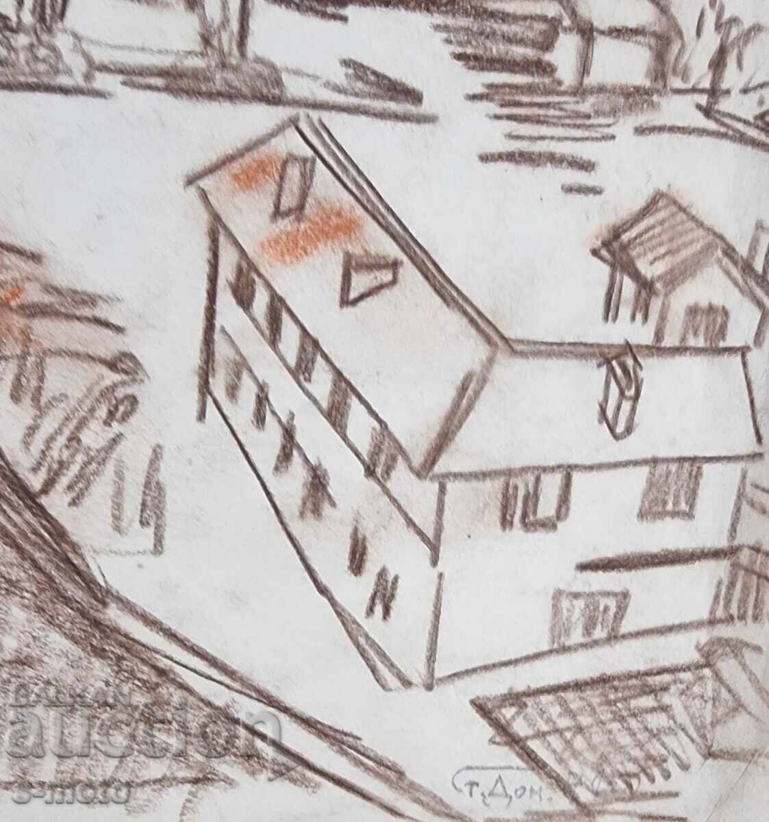 Στογιάν Ντομούτσιεφ / 1935 - 2021 / Φράγμα Αντονιβάνοφτσι παστέλ - 5