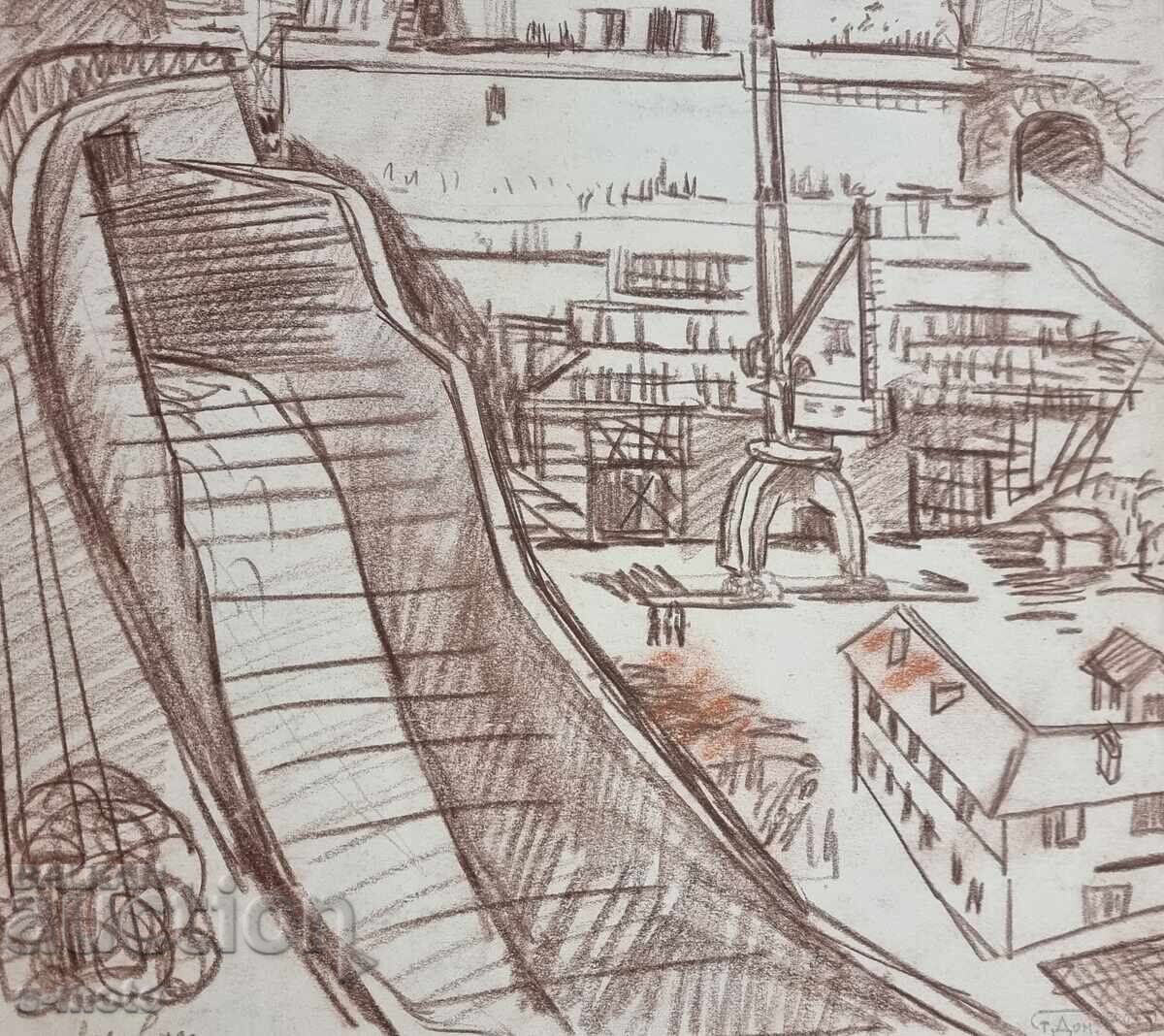 Στογιάν Ντομούτσιεφ / 1935 - 2021 / Φράγμα Αντονιβάνοφτσι παστέλ - 6