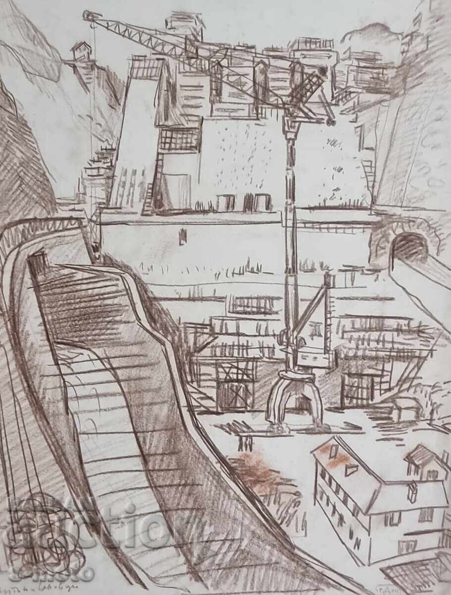 Στογιάν Ντομούτσιεφ / 1935 - 2021 / Φράγμα Αντονιβάνοφτσι παστέλ