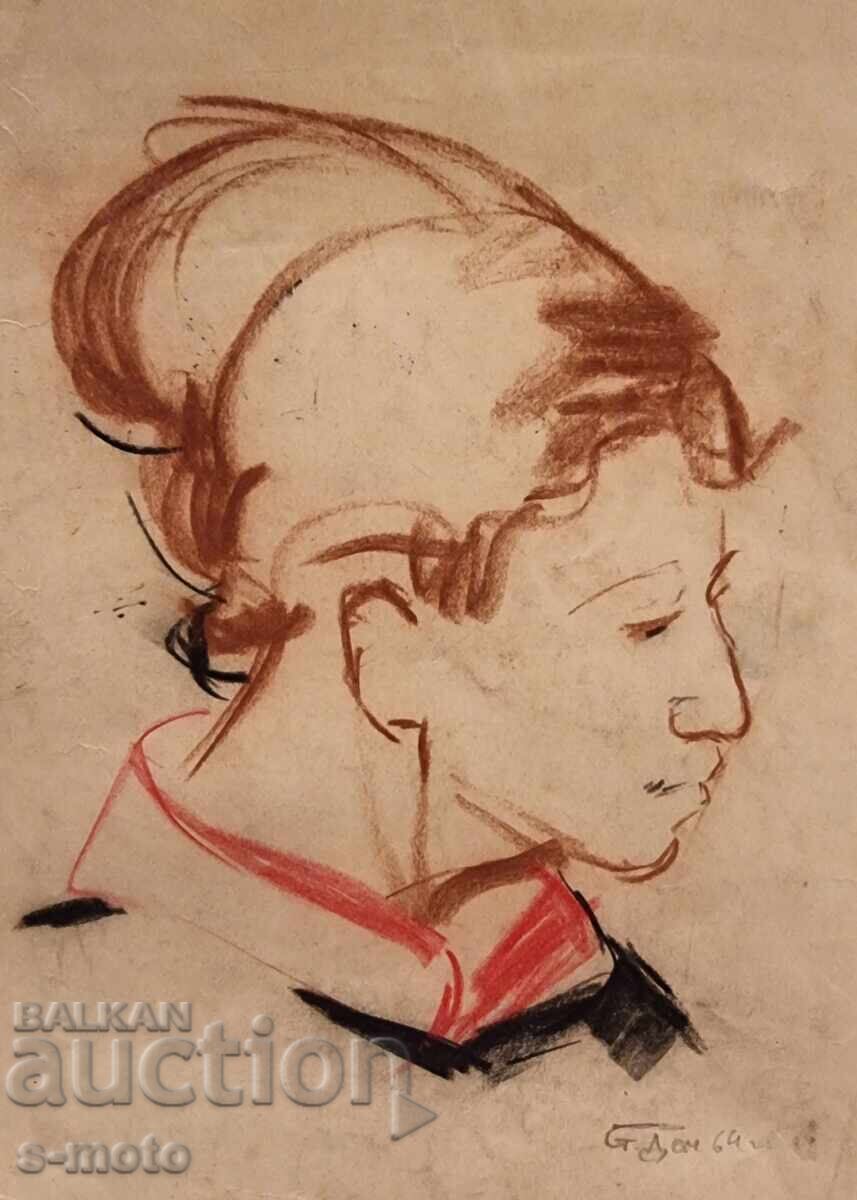 Licitație Stoyan Domuschiev / 1935 - 2021 / Portret de femeie pastel Licitație Stoyan Domuschiev / 1935 - 2021 / Portret de femeie pastel