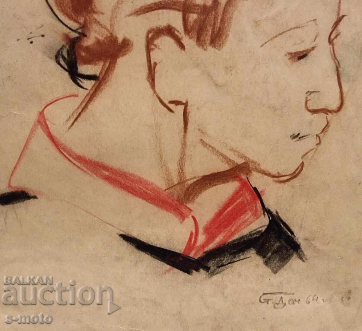 Stoyan Domuschiev / 1935 - 2021 / Portret de femeie pastel - 5 Stoyan Domuschiev / 1935 - 2021 / Portret de femeie pastel - 5