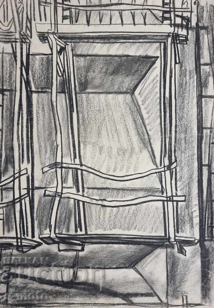 Стоян Домусчиев / 1935 - 2021 / Композиция пастел с цена 250.00 лв. | € 127.82