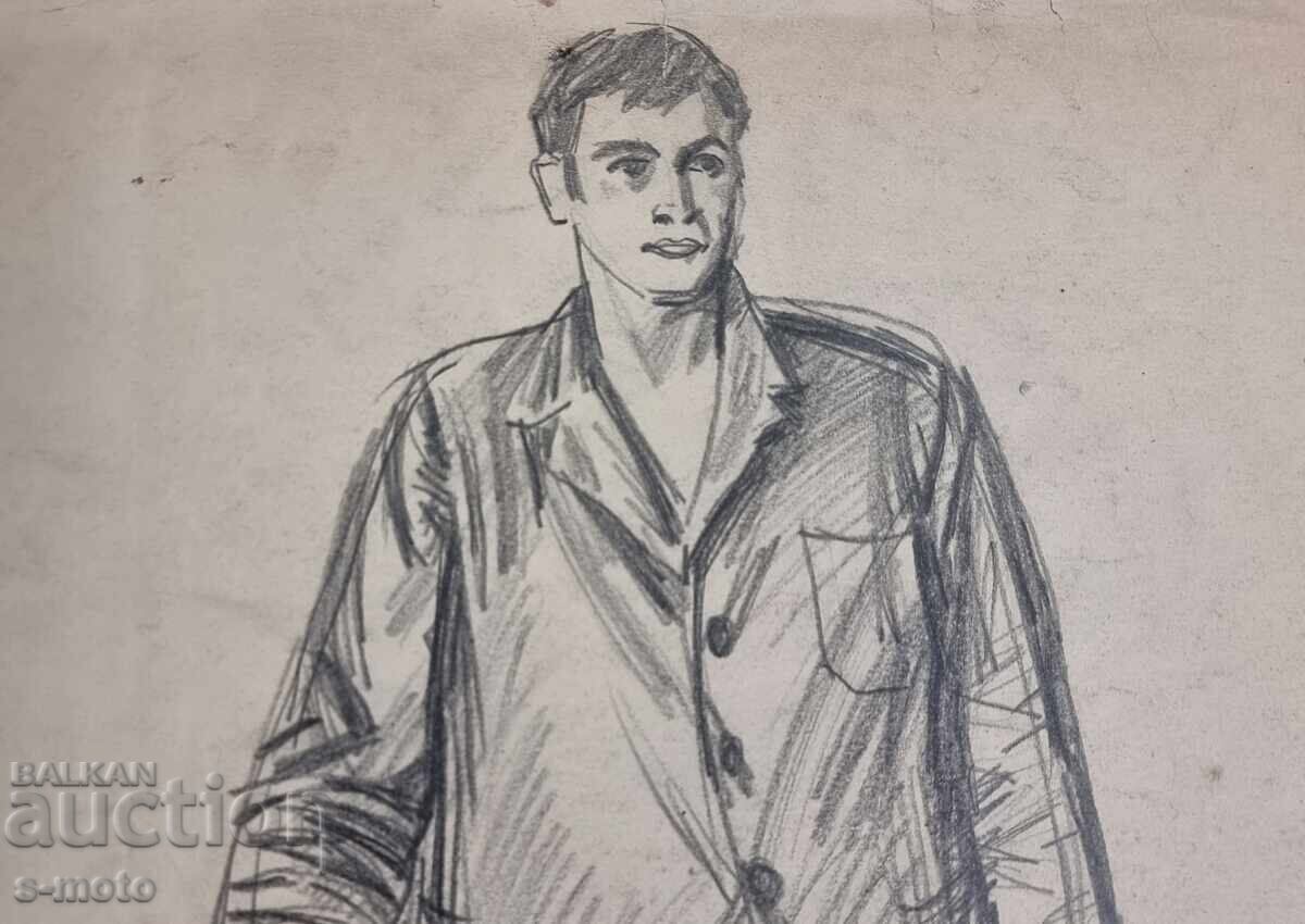 Παράδοση Στογιάν Ντόμουςτσιεφ / 1935 - 2021 / Πορτρέτο εργάτη με μολύβι