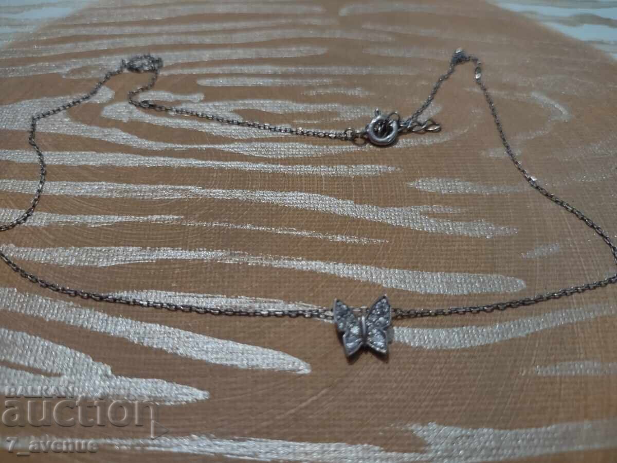 Silver necklace, silver butterfly 20.04.25 with price 49.00 BGN | € 25.05